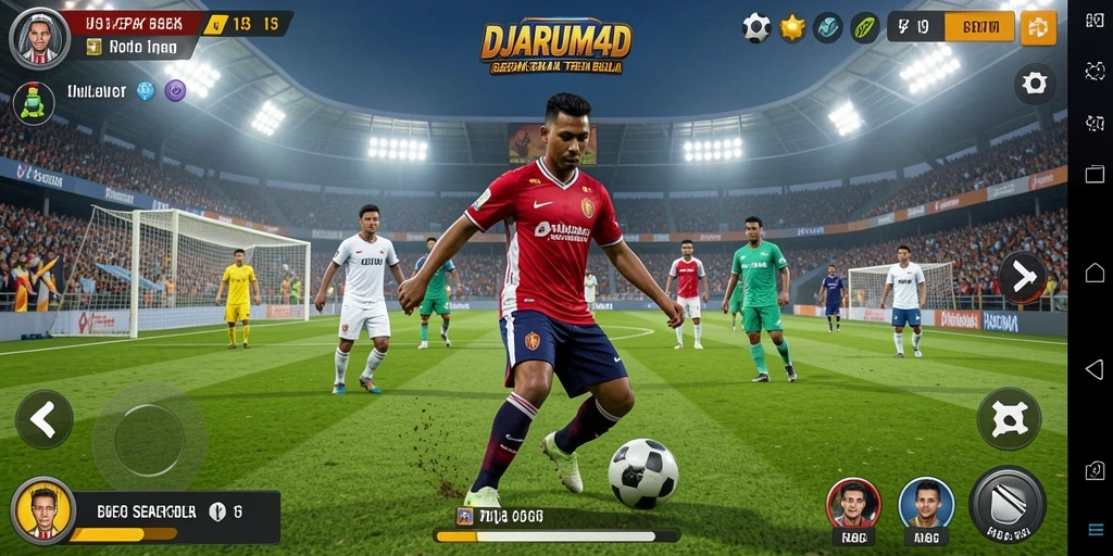 Tampilan gameplay menegangkan dari DJARUM4D dalam arena sepak bola.