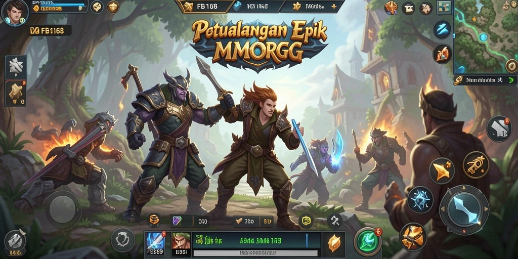 Tampilan gameplay menegangkan dari FB168 dalam dunia MMORPG.