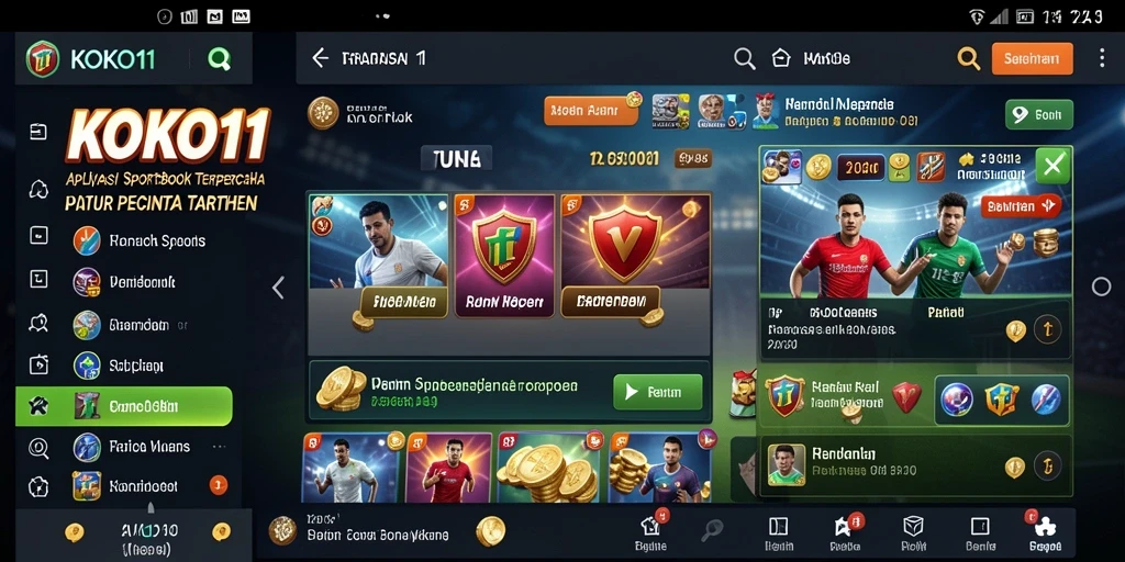 Screenshot utama KOKO11 menampilkan antarmuka taruhan olahraga yang menarik.