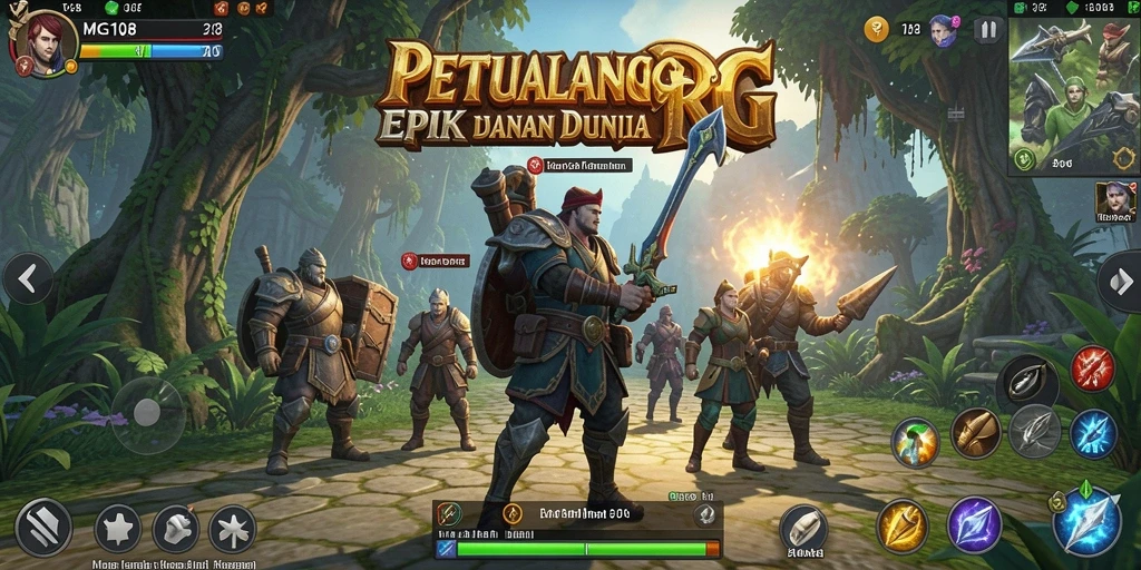 Tampilan gameplay RPG yang mendebarkan dalam MG108
