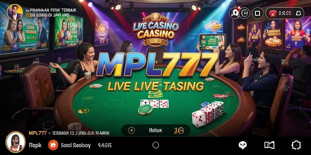 Screenshot gameplay MPL777 menampilkan dealer langsung dan interaksi pemain.