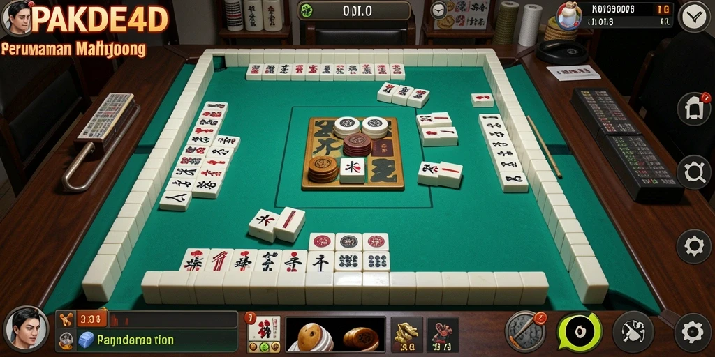 Tampilan gameplay seru dan menantang dalam PAKDE4D Mahjong.