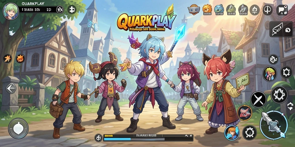 Tampilkan gameplay yang menarik dalam QUARKPLAY dengan karakter anime yang ikonik.