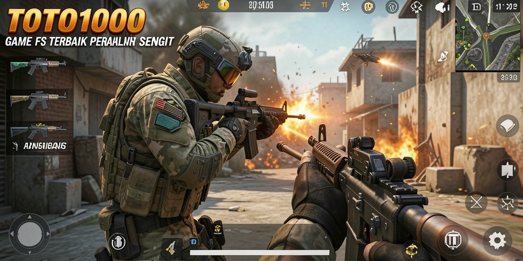 Tampilan gameplay seru dalam TOTO1000 dengan aksi menegangkan.