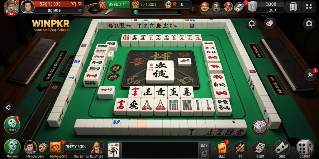 Tampilan gameplay Mahjong yang menegangkan dan menarik di WINPKR.